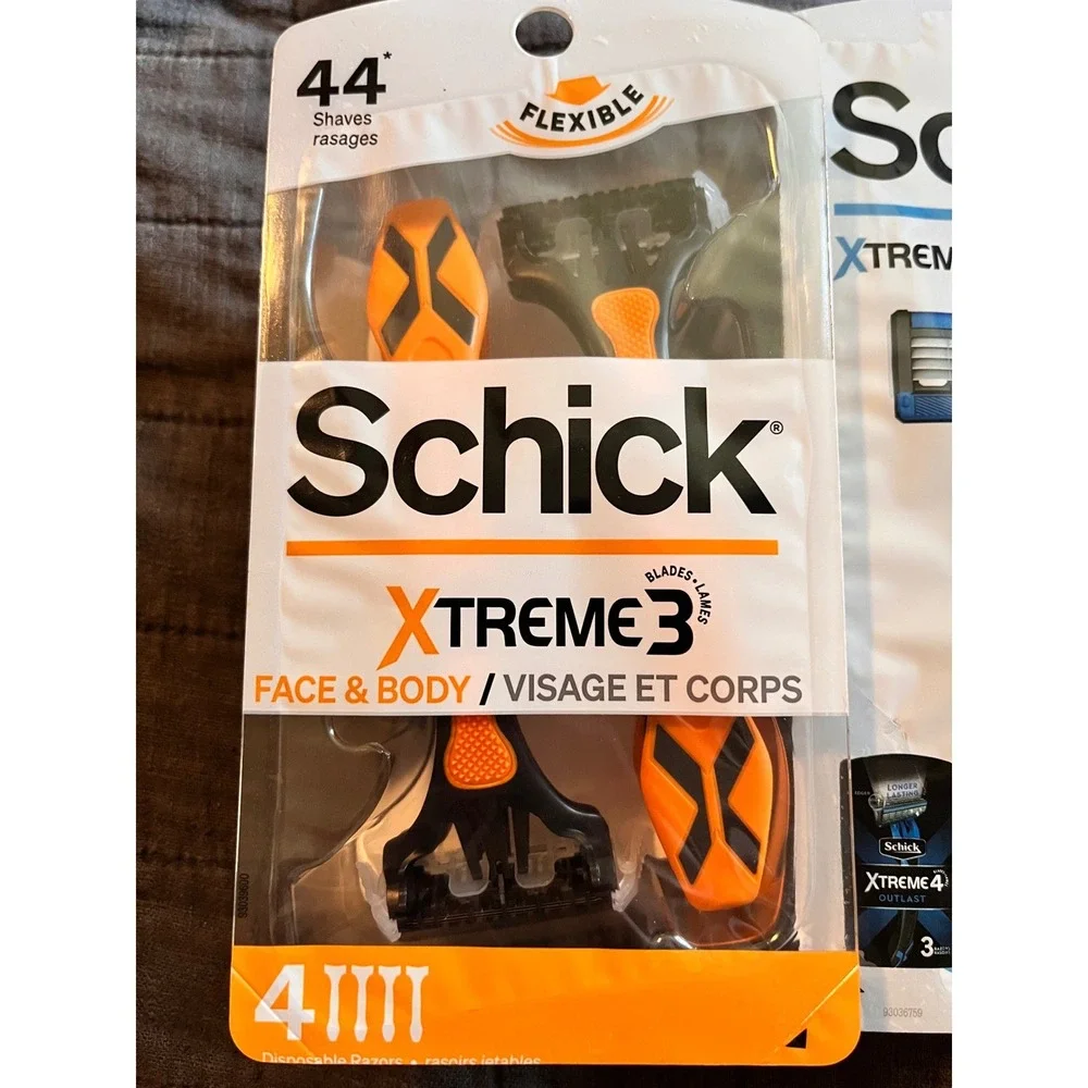 Schick Xtreme 3‎ 4 & Gillette SkinGuard Sensitive Disposable Razors Bundle